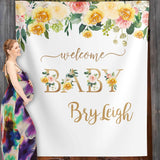 Yellow Floral Baby Shower Backdrop - iJay Backdrops