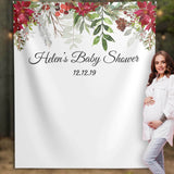 Santa Baby Winter Baby Shower Backdrop, December Baby Shower Decoration, Christmas Greenery Baby Sprinkle