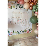 Sweet Baby Girl Floral Baby Shower Backdrop - iJay Backdrops