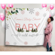 Winter wonderland baby shower, Custom Baby Shower Backdrop, Wnter baby shower decorations, Baby It's Cold Outside - iJay Backdrops