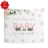 Winter wonderland baby shower, Custom Baby Shower Backdrop, Wnter baby shower decorations, Baby It's Cold Outside - iJay Backdrops