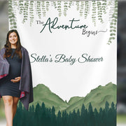 Mountains Baby Shower Backdrop - The Adventure Begins - iJay Backdrops