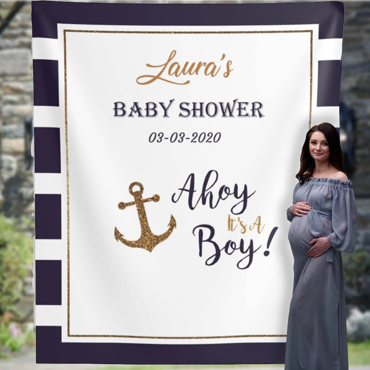 Nautical Baby Shower Backdrop - iJay Backdrops