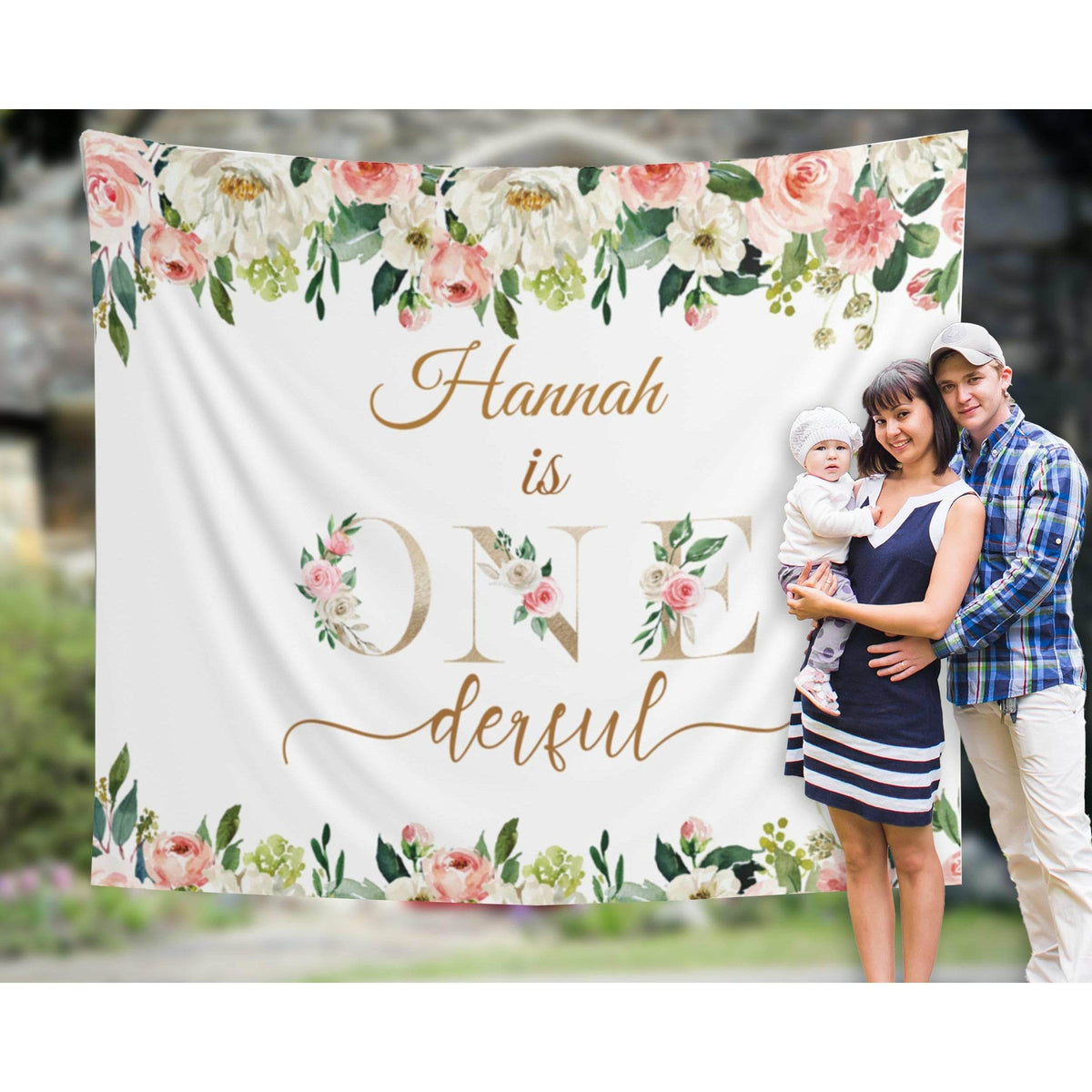 Pink Floral Kids Birthday Backdrop - iJay Backdrops