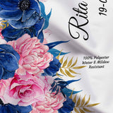 Personalized Blue, Pink Floral Wedding Backdrop - iJay Backdrops