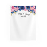 Personalized Blue, Pink Floral Wedding Backdrop - iJay Backdrops