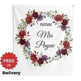 Red Floral Future Mrs Backdrop - iJay Backdrops