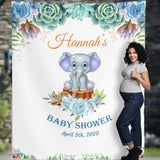 Personalized Elephant baby shower backdrop
