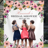 Personalized Floral Bridal Shower Photo Backdrop