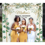 Personalized Greenery Bridal Shower Backdrop - iJay Backdrops
