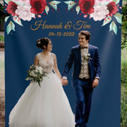 Navy Burgundy Wedding Backdrop - iJay Backdrops