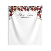 Personalized Red Floral Wedding Backdrop For Reception - Shop Now - iJay Backdrops