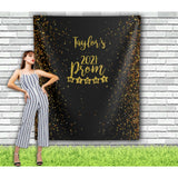 Personalized Prom Backdrop - Black and Gold