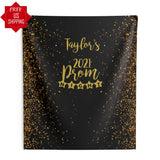 Personalized Prom Backdrop - Black and Gold