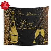 Retirement Backdrop - Black and Gold - iJay Backdrops