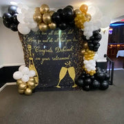 Retirement Backdrop - Black and Gold - iJay Backdrops