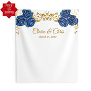 Royal Blue and Gold Wedding Decor Backdrop - iJay Backdrops
