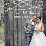 Barn Wedding Backdrop with Lights/ Gray Wedding Decor