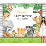 Safari Animals Baby Shower Backdrop - iJay Backdrops