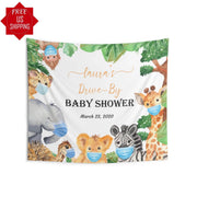 Safari Animals Baby Shower Backdrop - iJay Backdrops