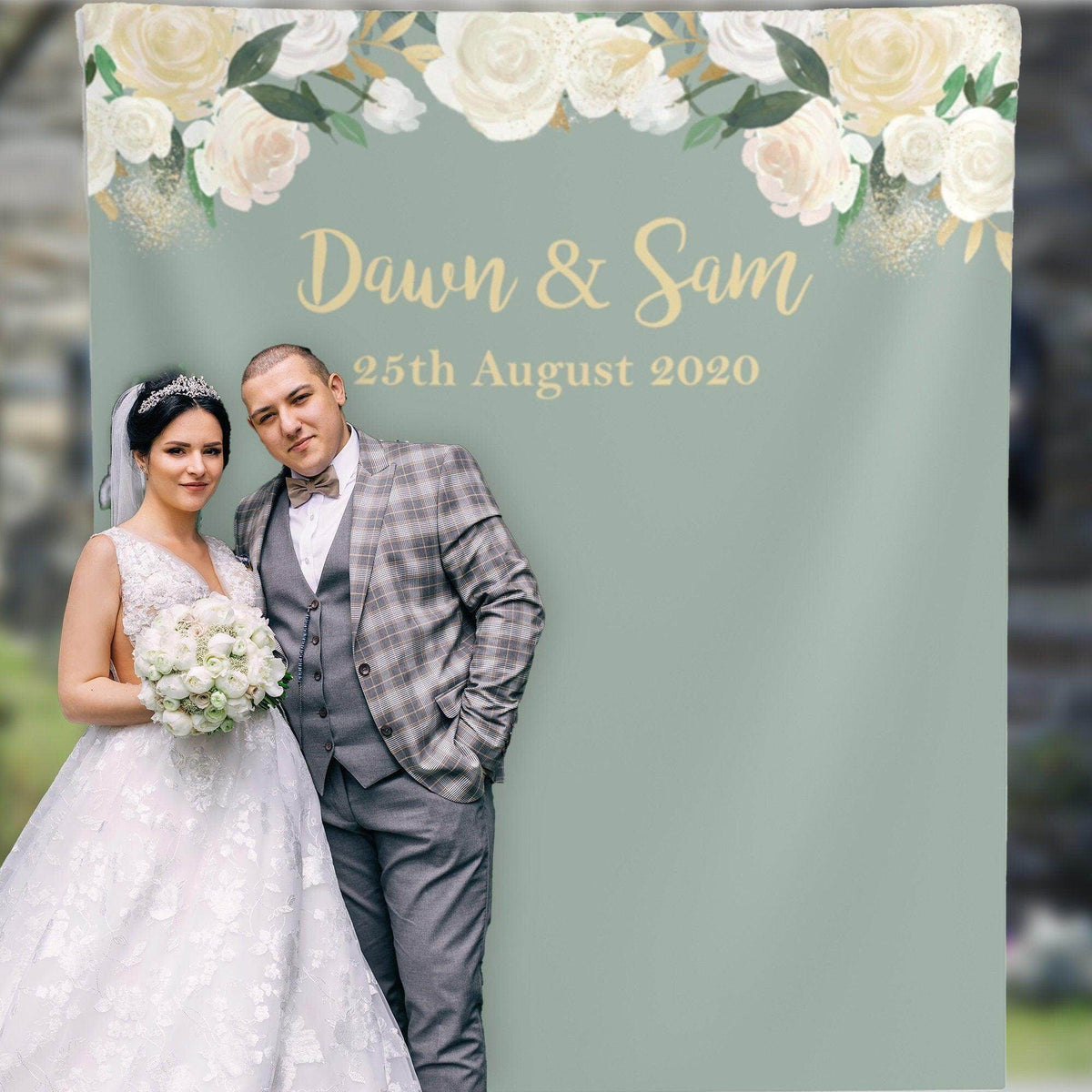 Sage Green Wedding Backdrop - iJay Backdrops