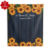 Rustic Navy Sunflower Wedding Backdrop - iJay Backdrops