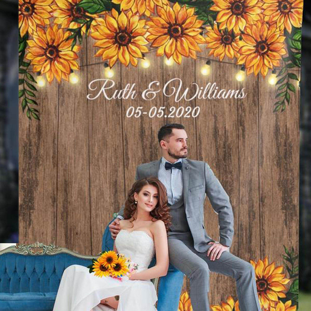 Sunflower Photo Backdrop with Lights - iJay Backdrops
