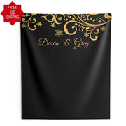 Black and Gold Wedding Backdrop - iJay Backdrops