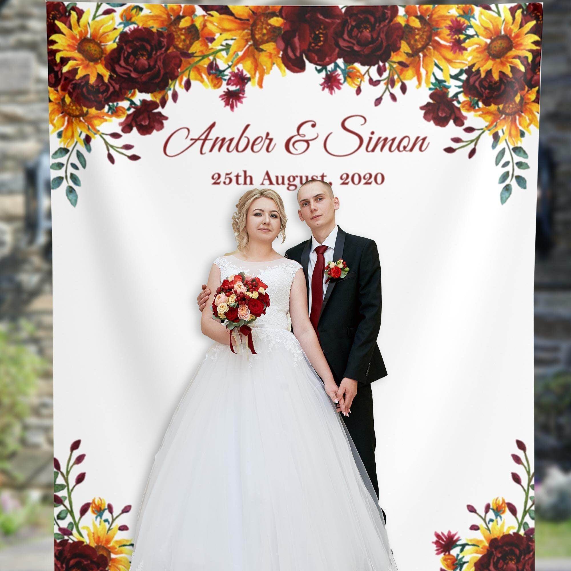 Sunflowers and Burgundy Backdrop - iJay Backdrops