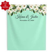 Mint Green Floral Backdrop - iJay Backdrops